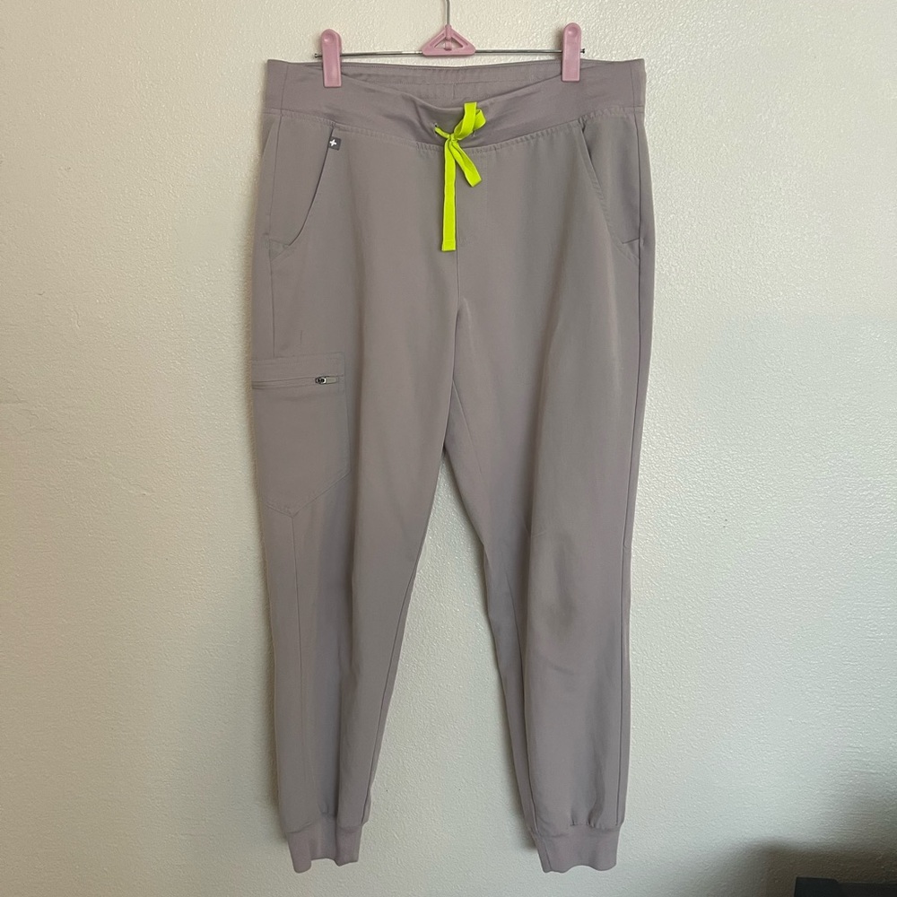 Figs SLATE Zamora Jogger Pants with Neon Yellow Accent